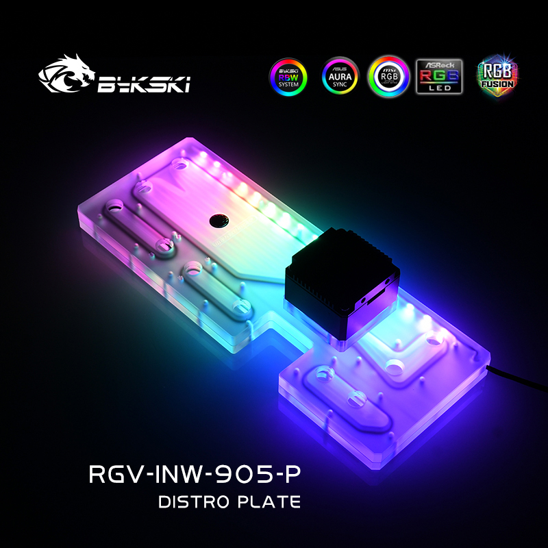 Distro Plate Ddc Pump Combo - Bykski RGV-INW-905-P Акриловая распределительная пластина/платный резервуар