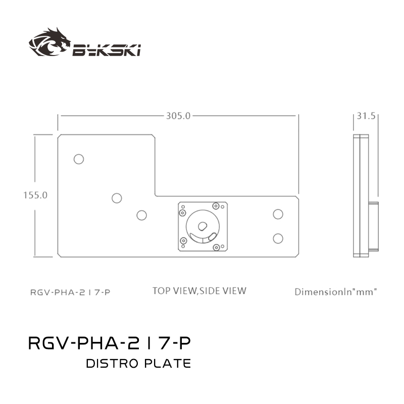 Distro Plate Ddc Pump Combo - Bykski RGV-PHA-217-P Акриловая распределительная пластина/платный резервуар